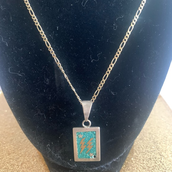 Source Unknown Jewelry Vintage Turquoise Silver Lighting Bolts Necklace Poshmark